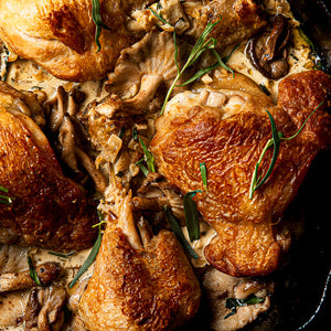 Chicken Thighs in Creamy Dijon Mushroom Sauce