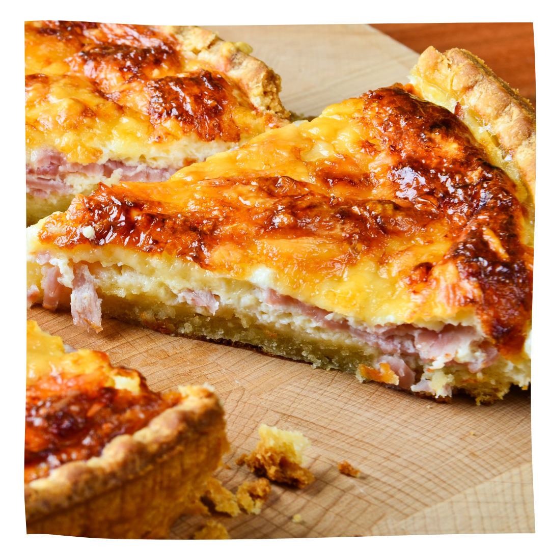 Bacon, Ham and Cheese Quiche