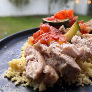 Moroccan Chicken with Spiced Couscous and Zucchini