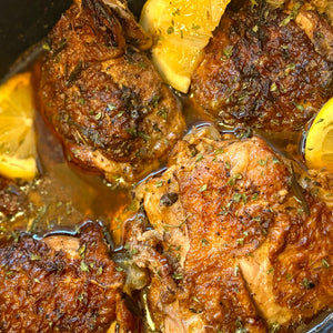 Slow Cooker Lemon Pepper and Herb Chicken Thighs