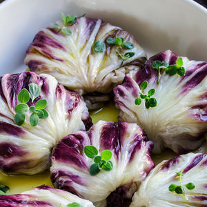 Potato and Sausage Stuffed Radicchio Leaves