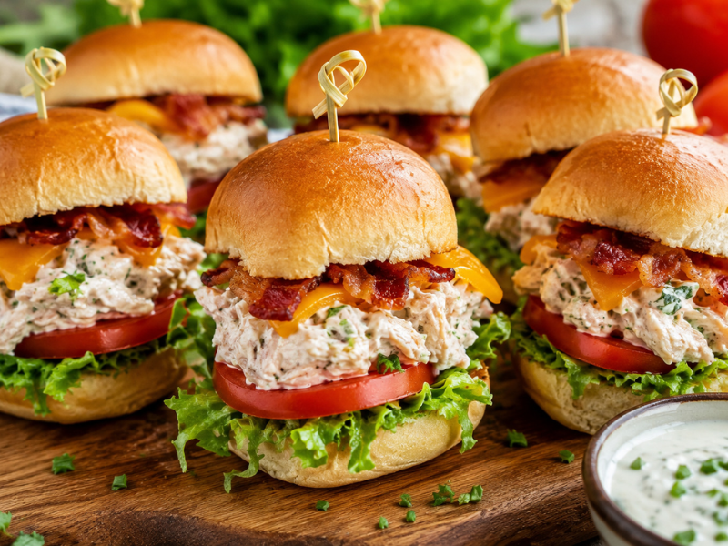 Garden Bacon Ranch Chicken Sliders