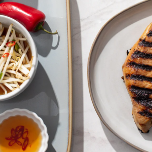 Grilled Center Cut Nuoc Pham Pork Chops & Mung Bean Salad