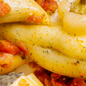 Sweet Peppers Stuffed with Ground Beef and Zucchini