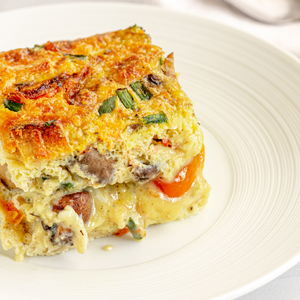 Cheesy Pork and Egg Breakfast Bake