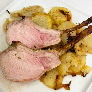 Frenched Bone-In Pork Loin Roast with Garlic and Rosemary
