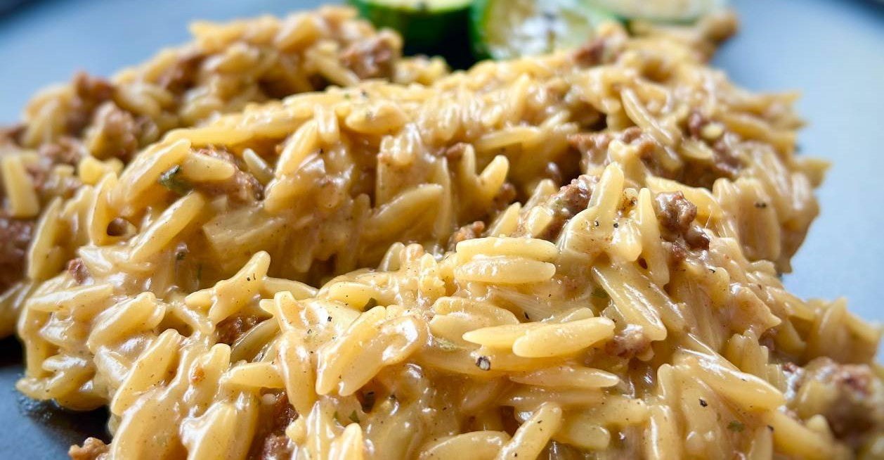 Chicken Chorizo and Garlic Parmesan Orzo