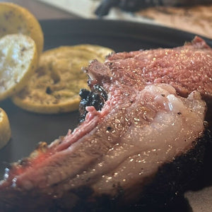 Smoked frenched rack of lamb