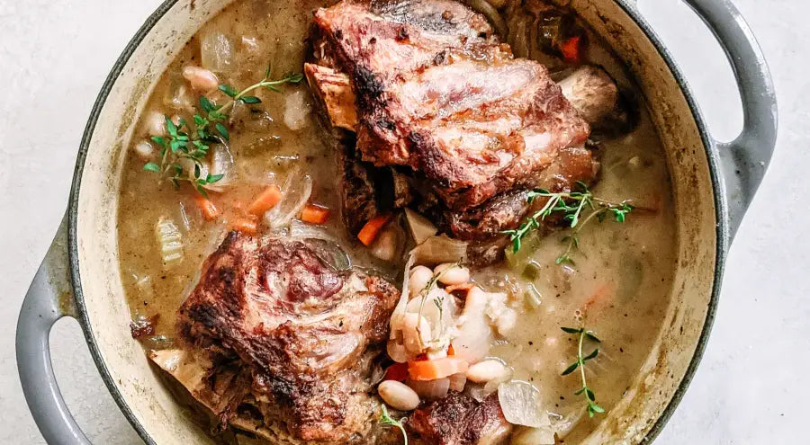 Braised Pork Shanks with White Beans