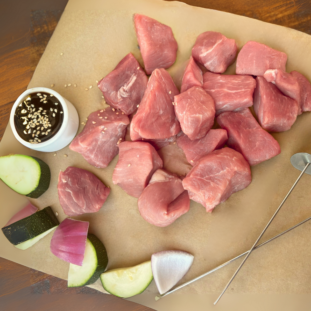 Pasture-Raised Pork Kabob Meat