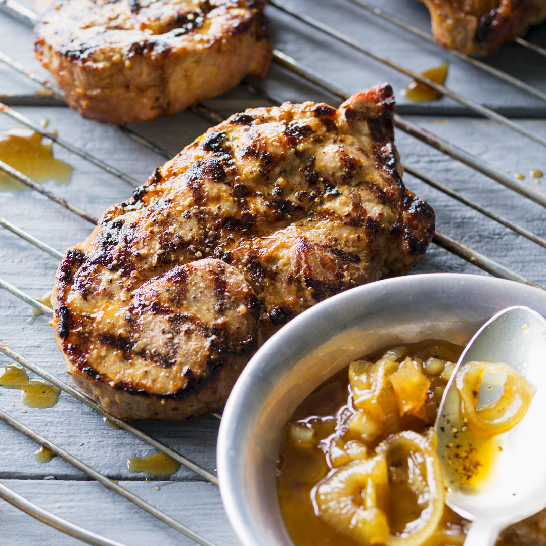 Grass Roots Farmers' Co-op Forested Pork Steak. Cut from the shoulder bone-in and generously marbled, pork steak is more flavorful than tenderloin or chop. While it's priced like pork, it cuts and cooks like a steak.