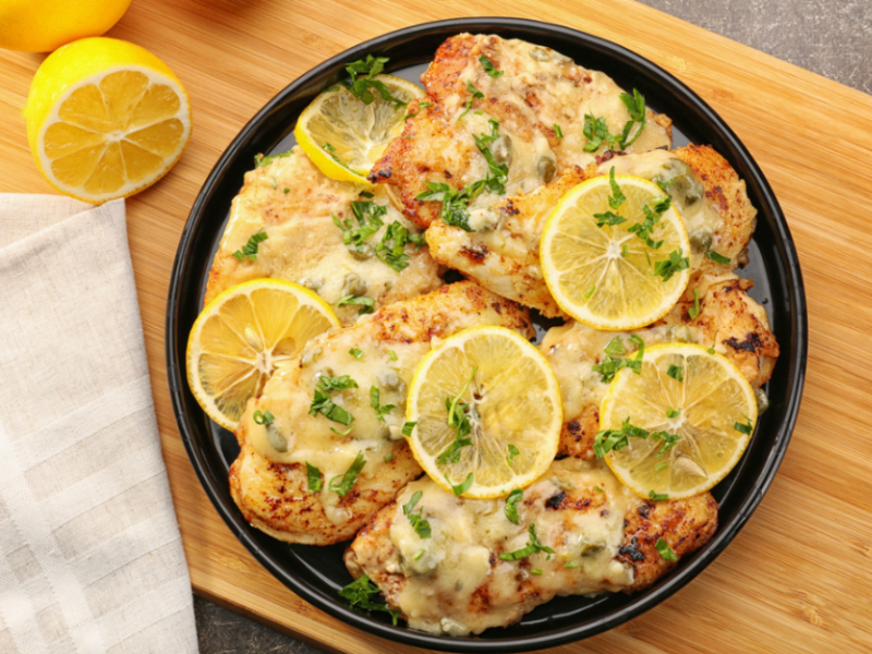 Easy Chicken Piccata with Angel Hair