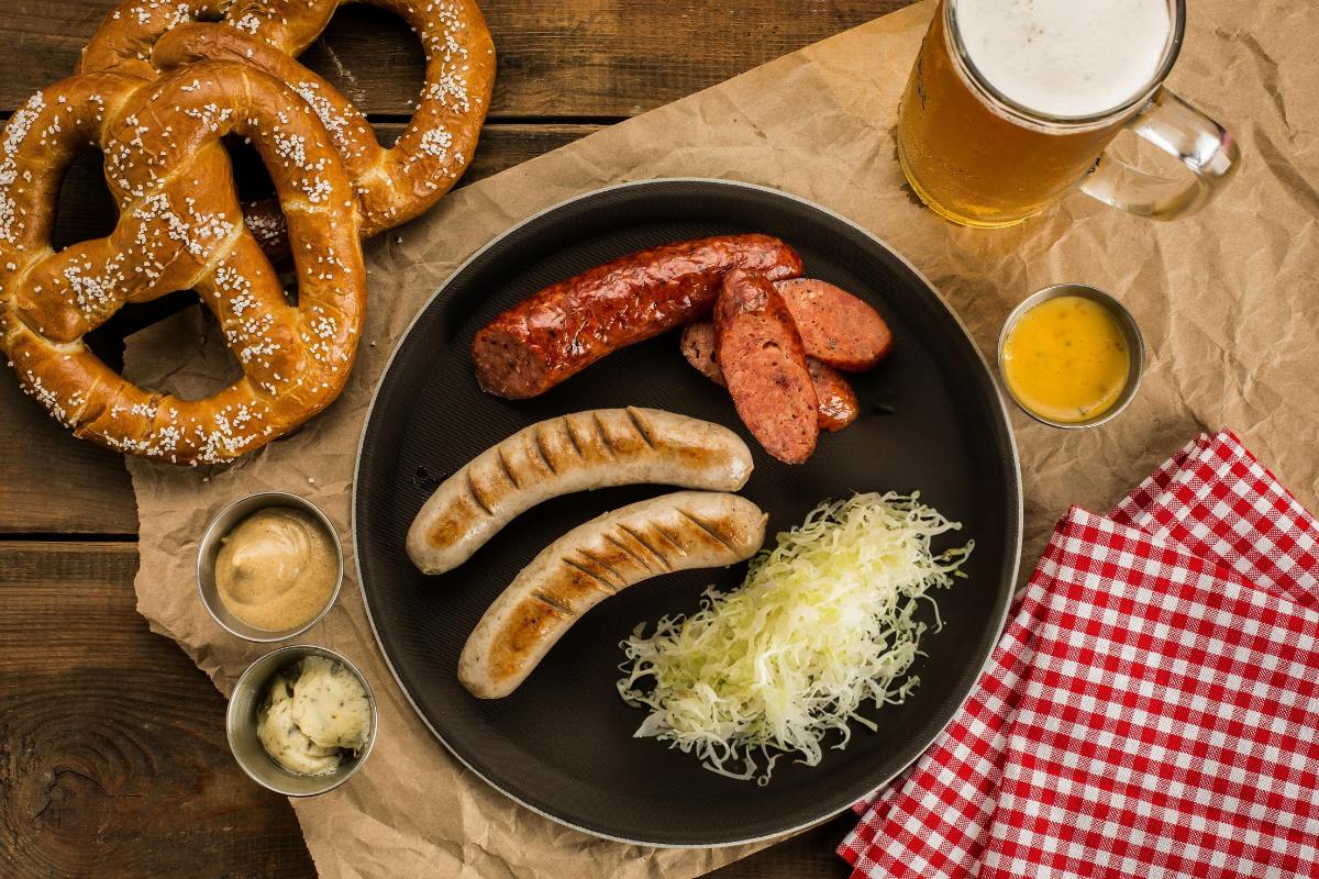 Pilsner Poached German Sausages