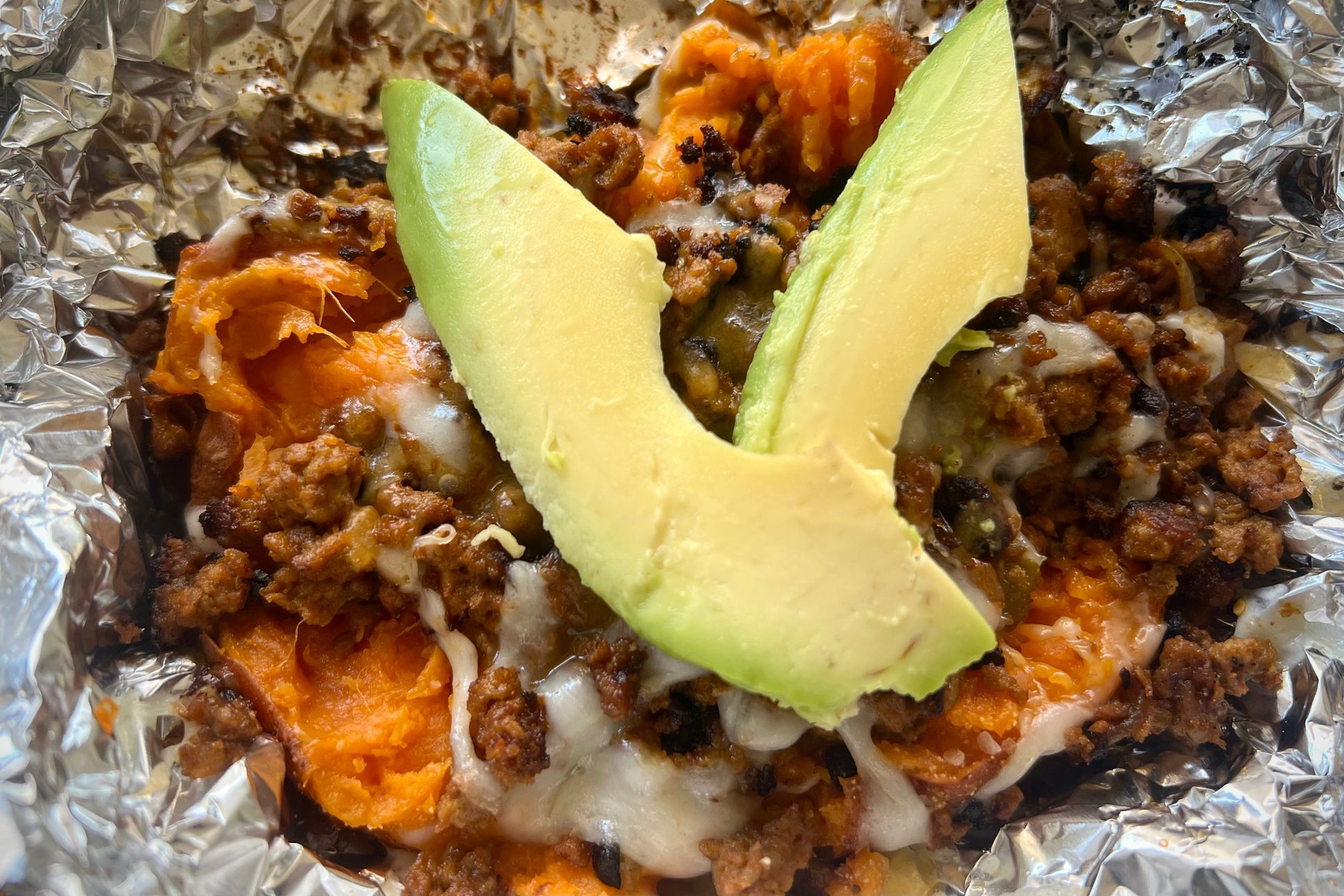 Air-Fried Loaded Sweet Potato (Paleo Friendly)