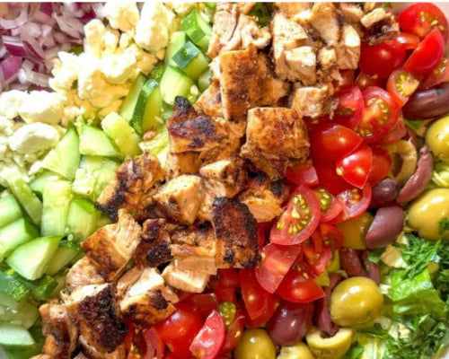 Mediterranean Chopped Salad with Grilled Chicken