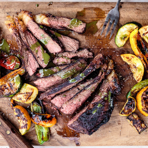 Grilled Picanha Steak with Chimichurri and Veggies