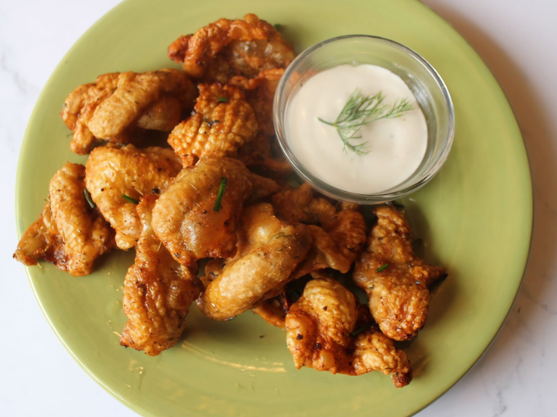 Crispy Air Fryer Ranch Chicken Skins