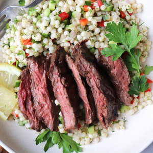 Marinated Skirt Steak with Lemon Couscous Salad
