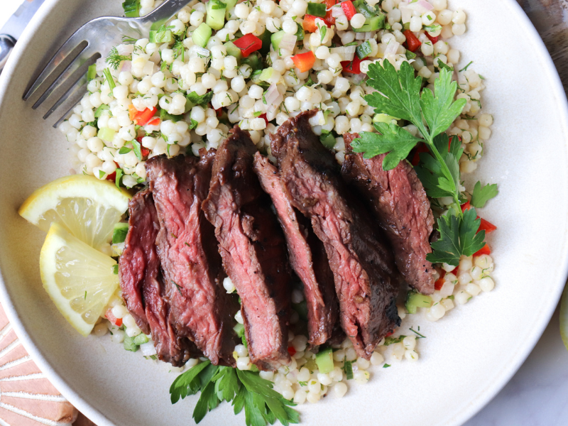 Marinated Skirt Steak with Lemon Couscous Salad