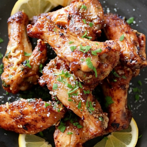 Crispy Air Fryer Garlic Parmesan Lemon Wings