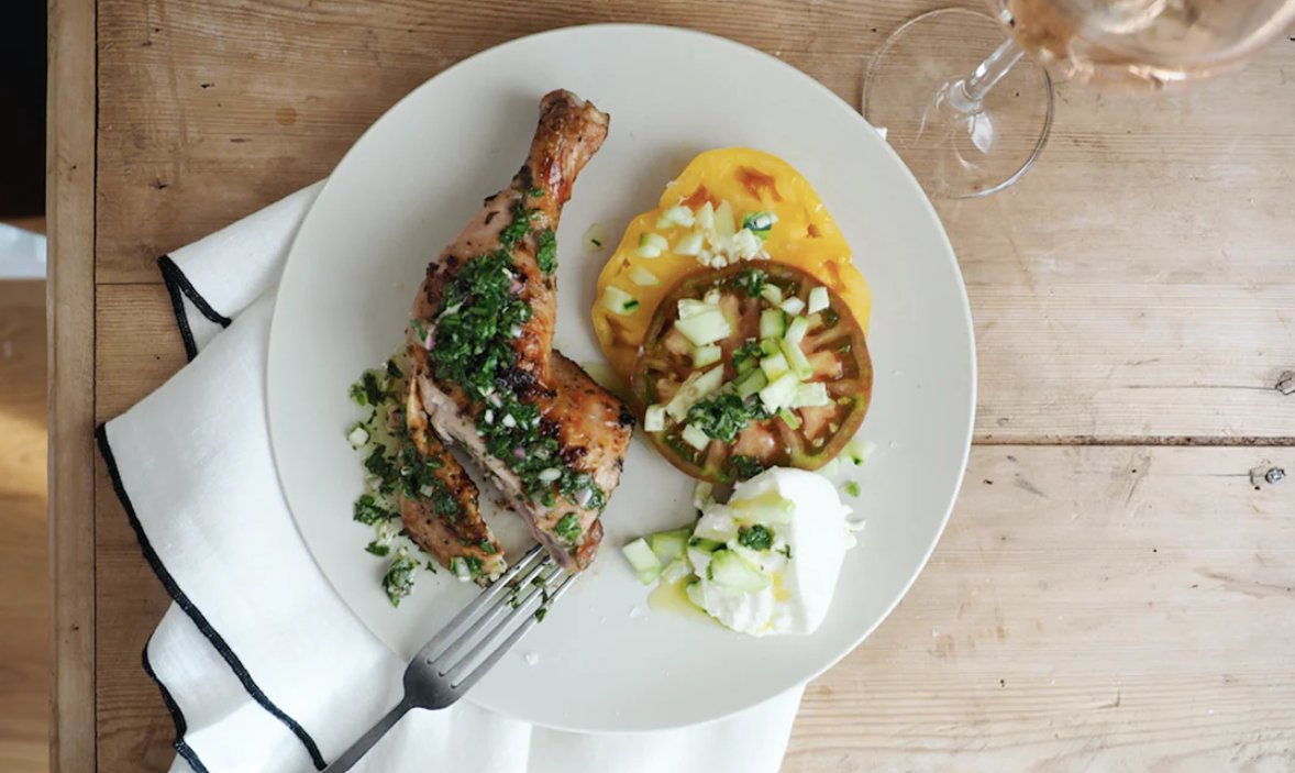 Grilled Chicken Chimichurri & Heirloom Tomato Salad