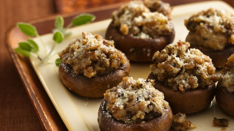 Sausage Stuffed Mushroom Caps