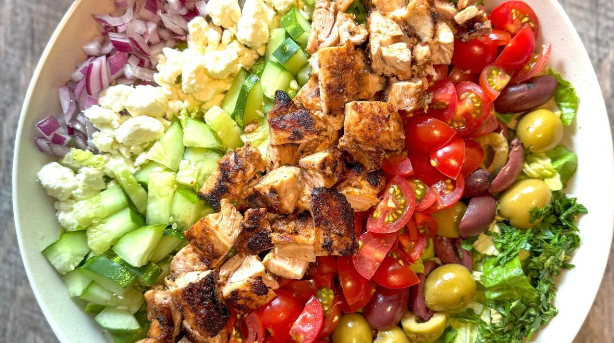 Mediterranean Chopped Salad with Grilled Chicken