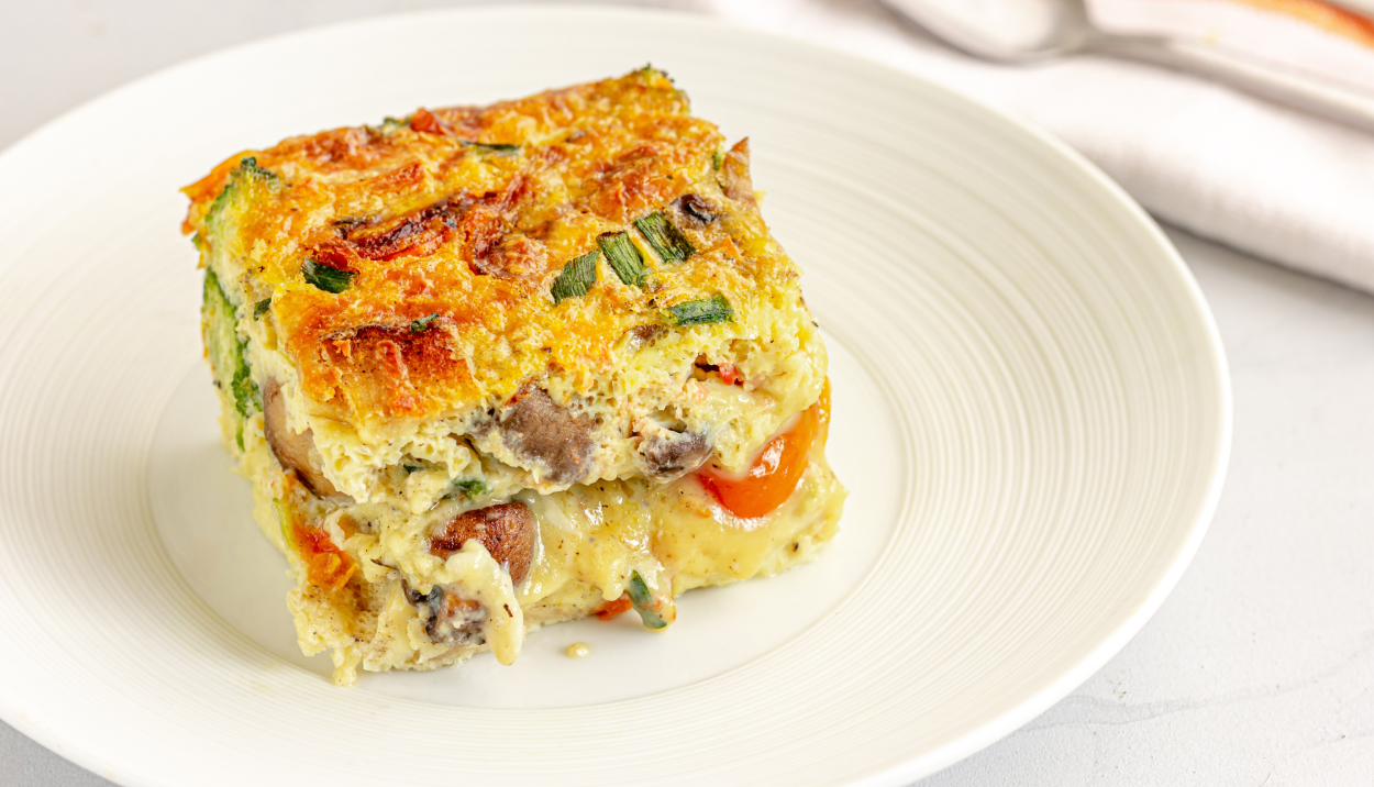 Cheesy Pork and Egg Breakfast Bake