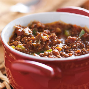 Texas-Style Chili with Ground Pork & Beef