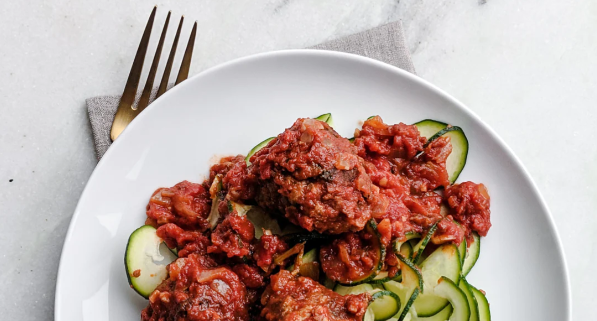 Easy Instant Pot Chorizo Meatballs With Zucchini Noodles