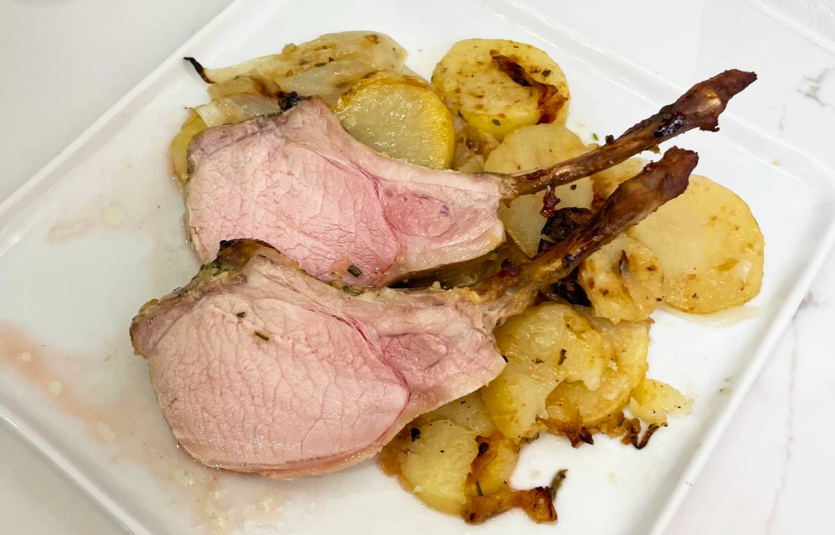 Frenched Bone-In Pork Loin Roast with Garlic and Rosemary
