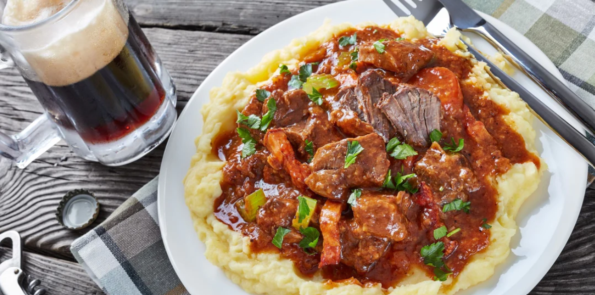 Guinness Beef Stew with Mashed Potatoes