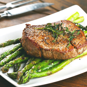 Filet with Cured Asparagus and Lemon Brown Butter