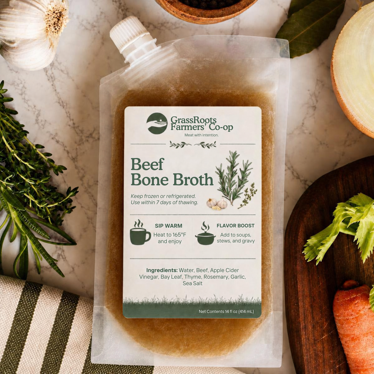 Pasture Raised Beef Broth